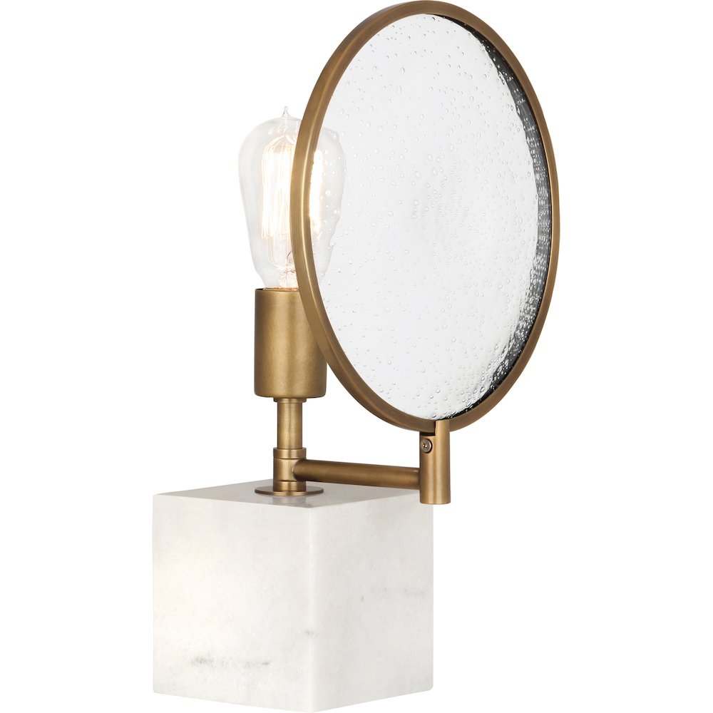 Fineas Accent Lamp in Alabaster Stone Base And Aged Brass Color. Picture 1