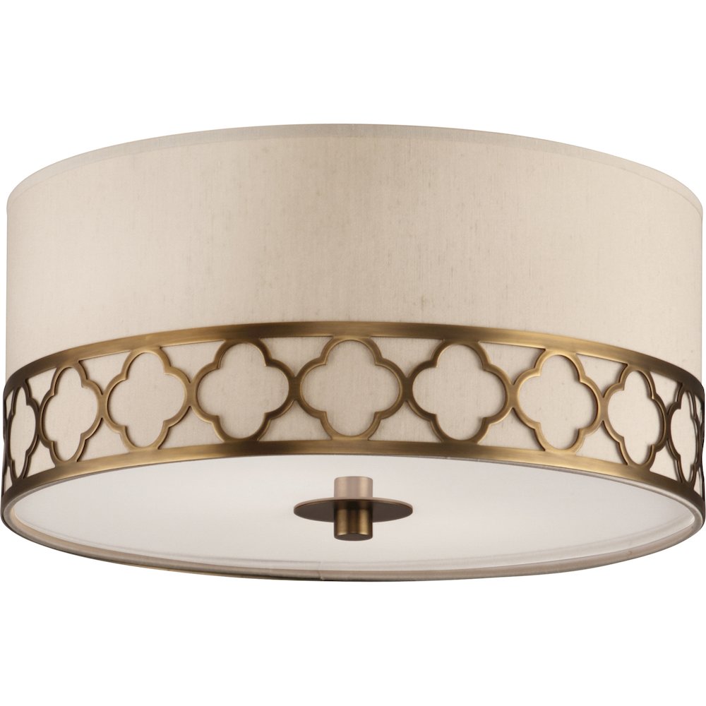 Addison Flushmount in Weathered Brass Color. Picture 1