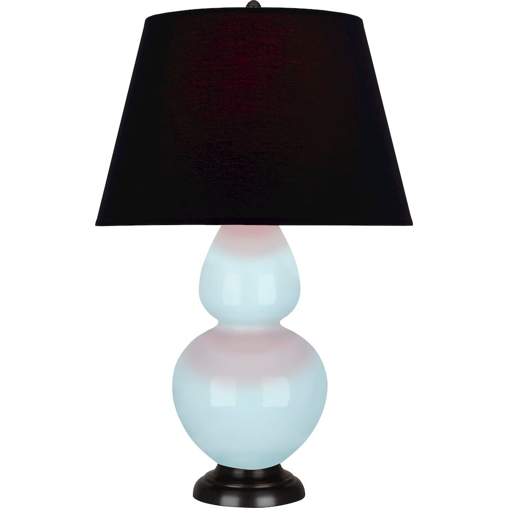 Baby Blue Double Gourd Table Lamp in Baby Blue Glazed Ceramic Color. Picture 1