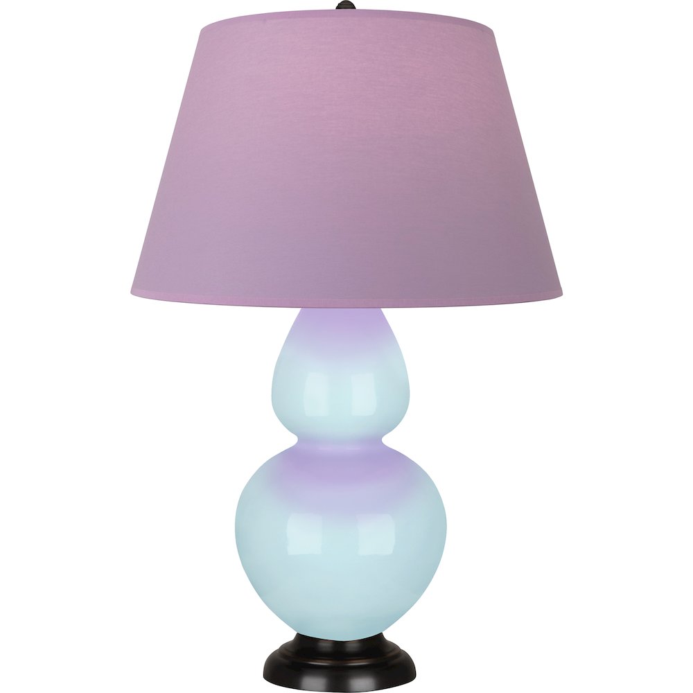 Baby Blue Double Gourd Table Lamp in Baby Blue Glazed Ceramic Color. Picture 1