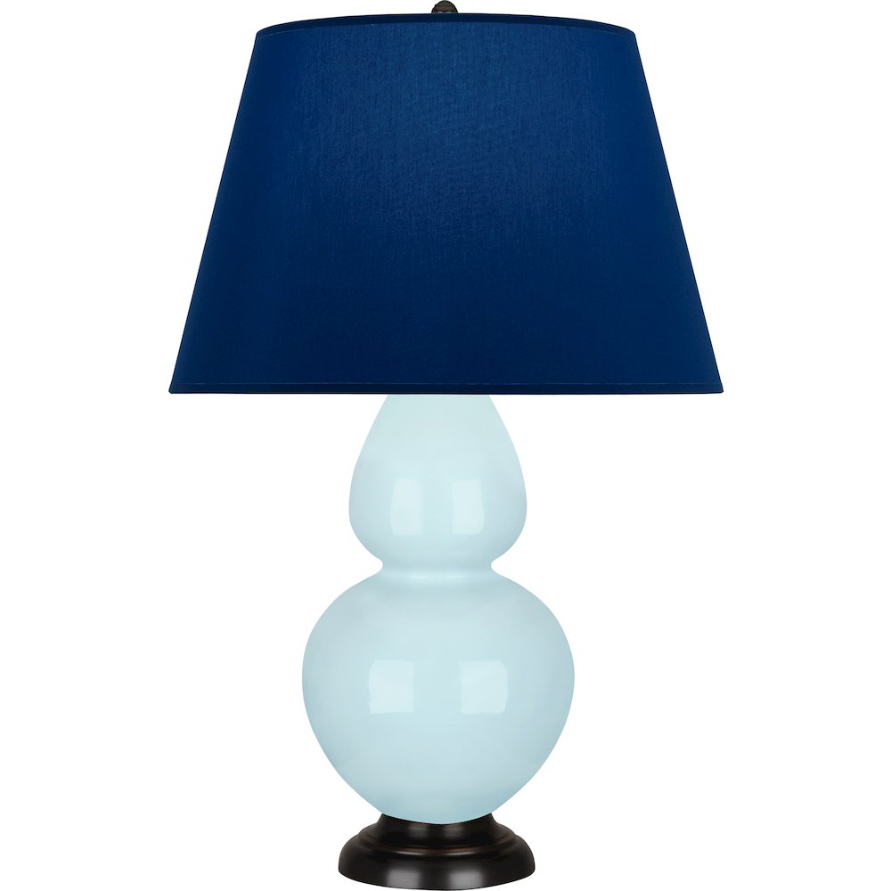 Baby Blue Double Gourd Table Lamp in Baby Blue Glazed Ceramic Color. Picture 1