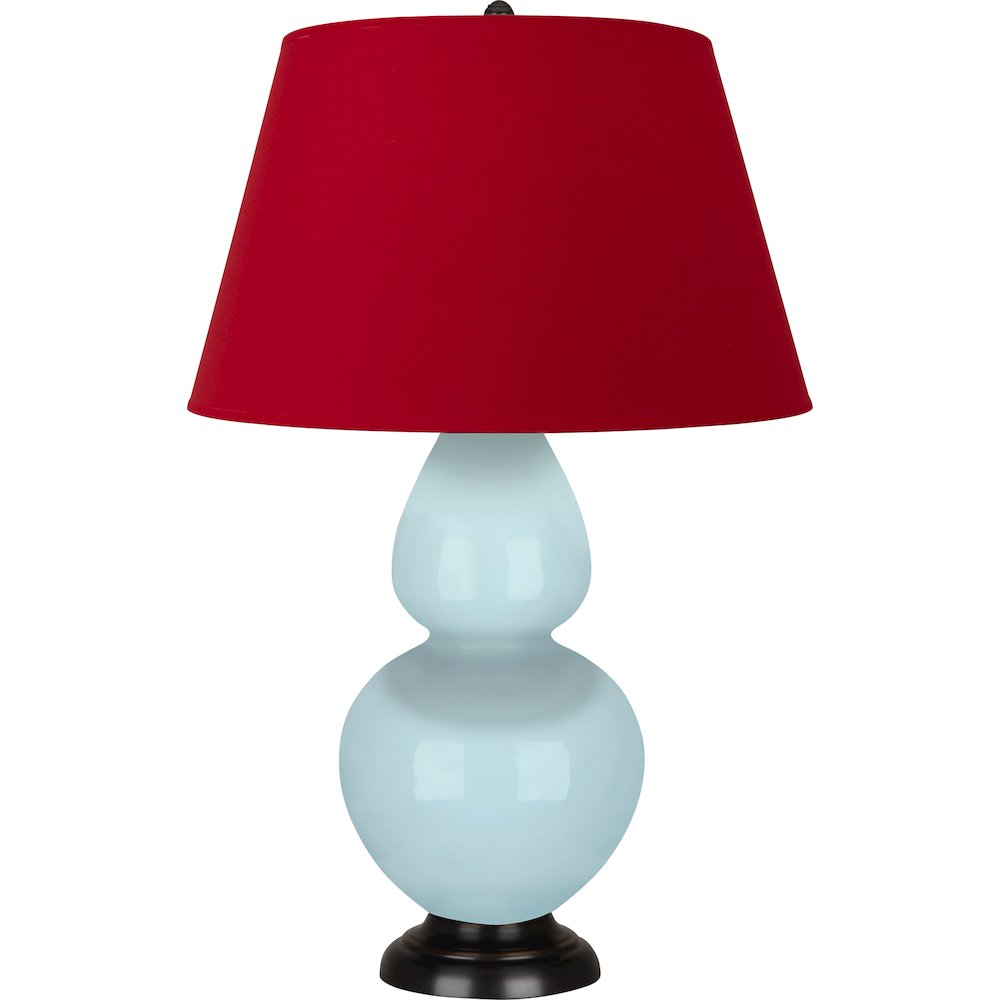 Baby Blue Double Gourd Table Lamp in Baby Blue Glazed Ceramic Color. Picture 1