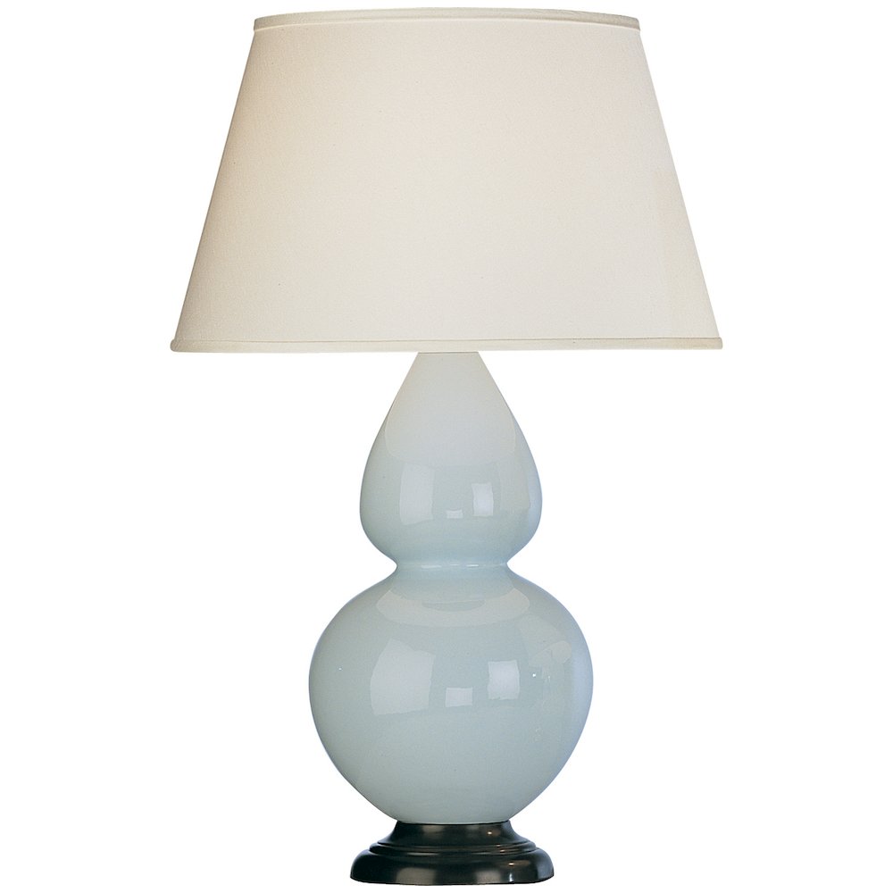 Baby Blue Double Gourd Table Lamp in Baby Blue Glazed Ceramic Color. Picture 1