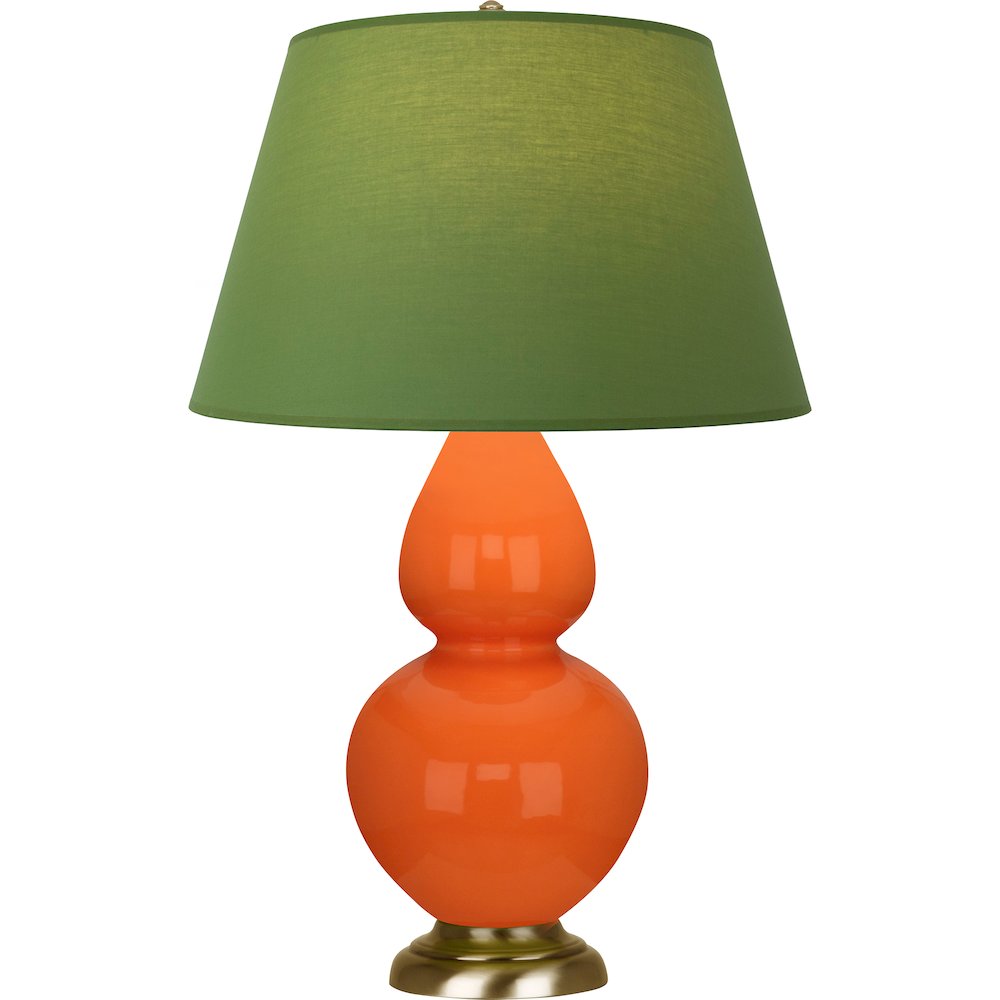 Pumpkin Double Gourd Table Lamp in Pumpkin Glazed Ceramic Color. Picture 1