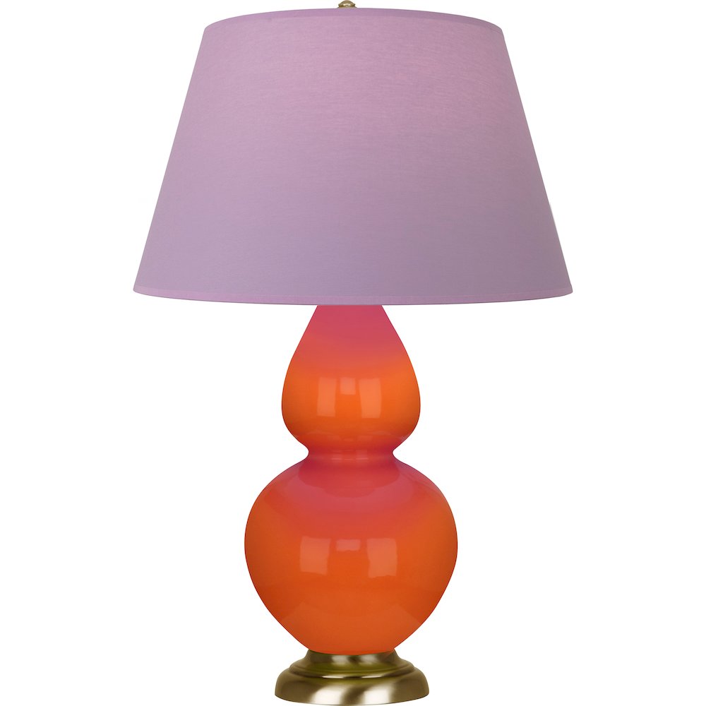 Pumpkin Double Gourd Table Lamp in Pumpkin Glazed Ceramic Color. Picture 1