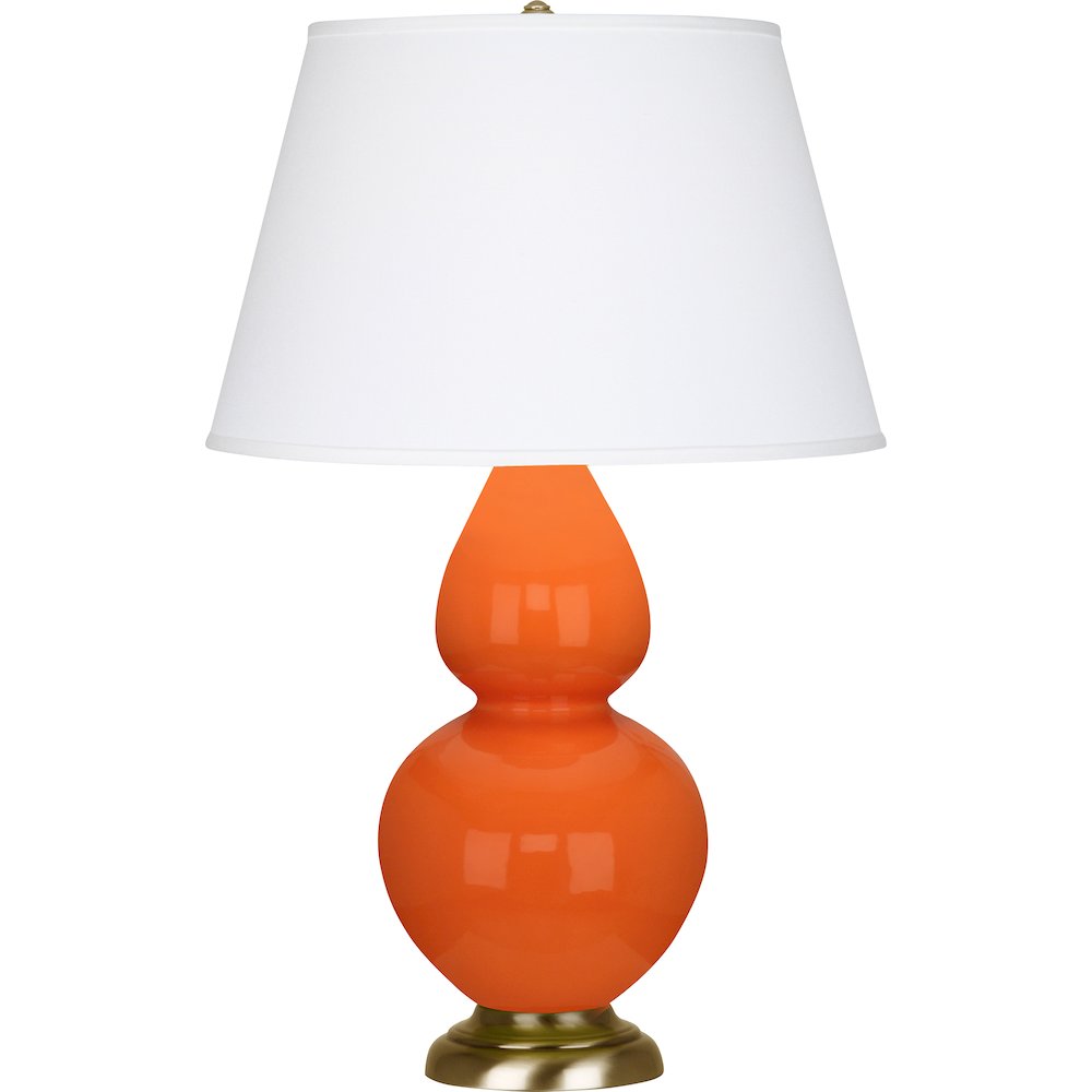 Pumpkin Double Gourd Table Lamp in Pumpkin Glazed Ceramic Color. Picture 1