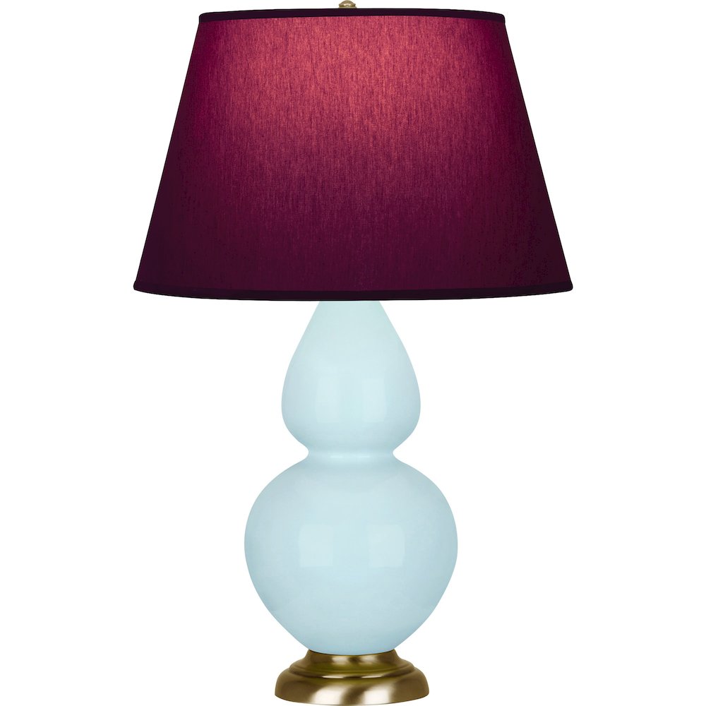 Baby Blue Double Gourd Table Lamp in Baby Blue Glazed Ceramic Color. Picture 1