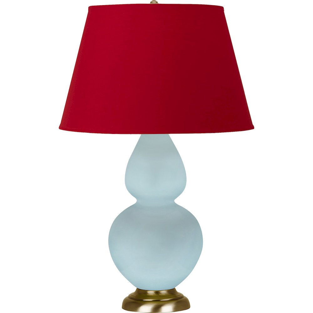 Baby Blue Double Gourd Table Lamp in Baby Blue Glazed Ceramic Color. Picture 1