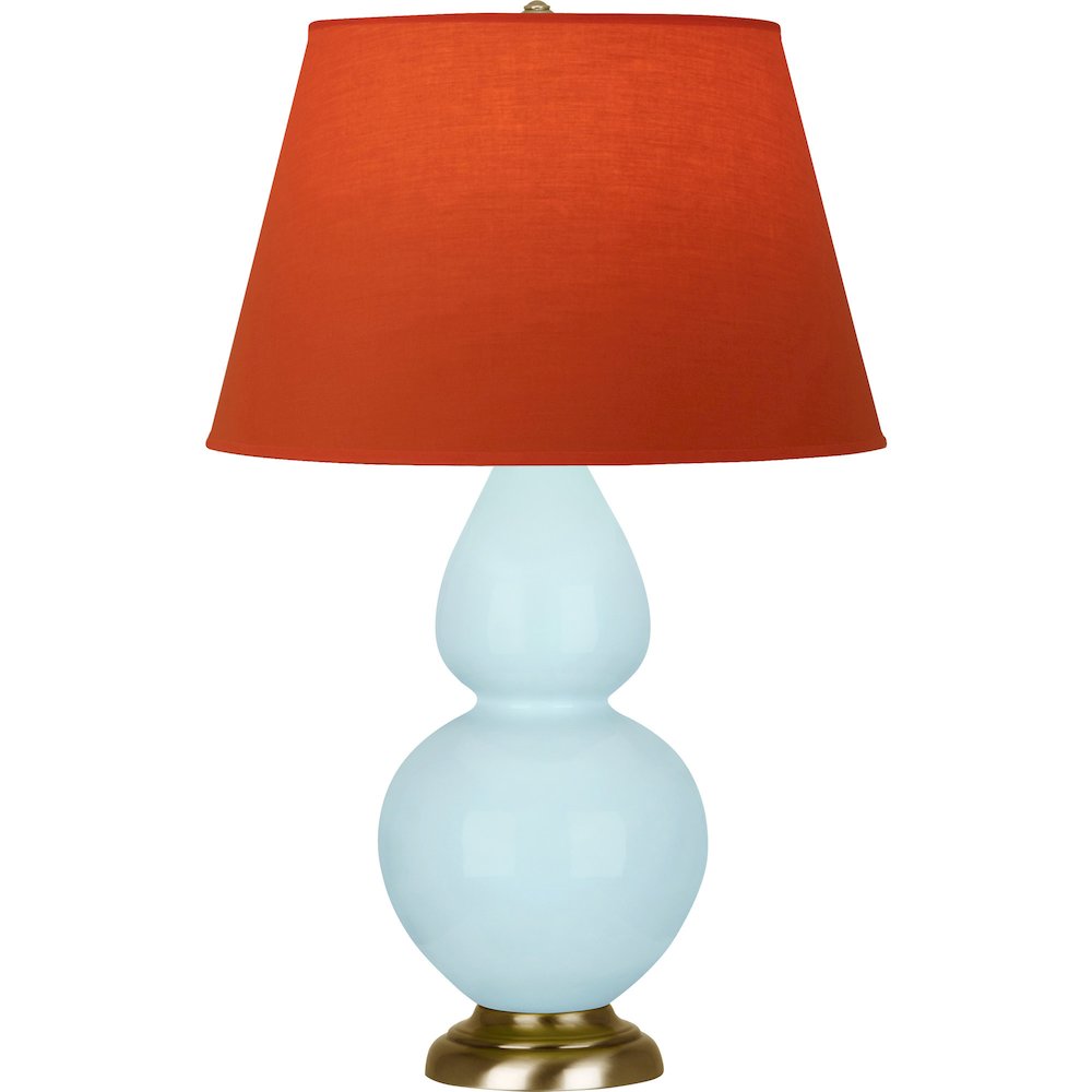 Baby Blue Double Gourd Table Lamp in Baby Blue Glazed Ceramic Color. Picture 1