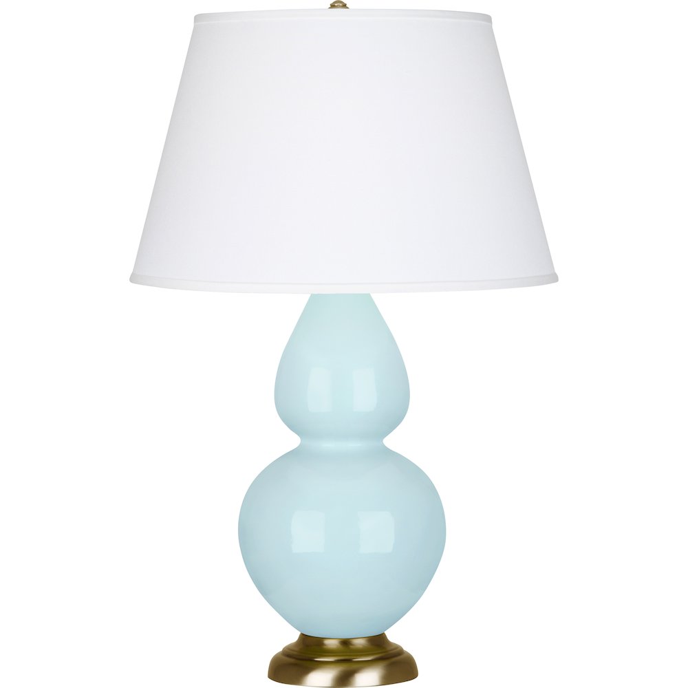 Baby Blue Double Gourd Table Lamp in Baby Blue Glazed Ceramic Color. Picture 1