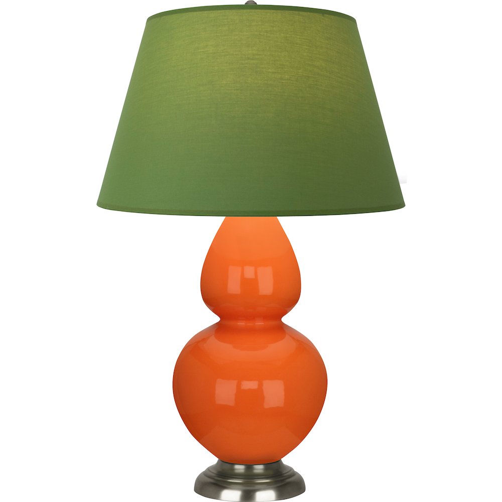 Pumpkin Double Gourd Table Lamp in Pumpkin Glazed Ceramic Color. Picture 1