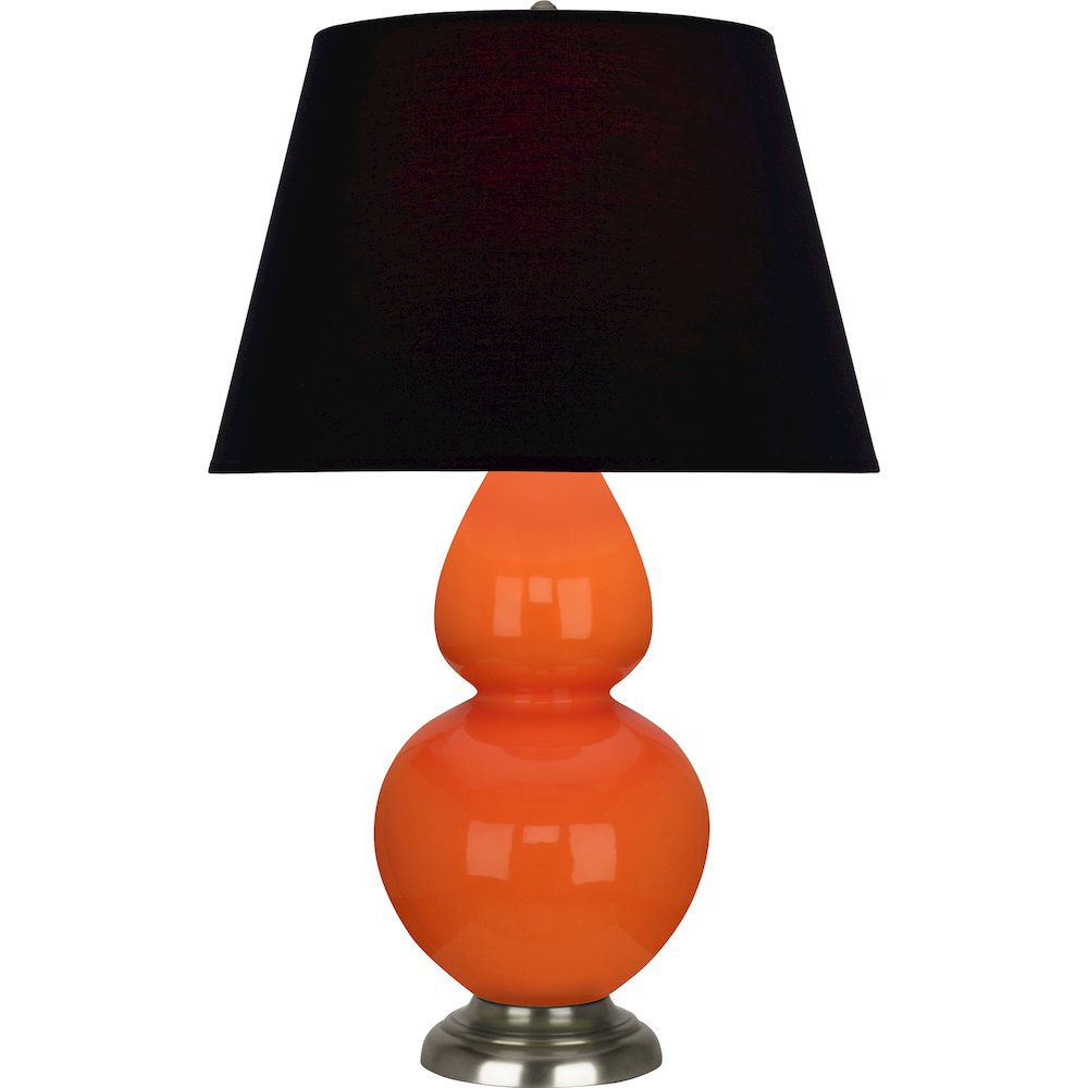 Pumpkin Double Gourd Table Lamp in Pumpkin Glazed Ceramic Color. Picture 1