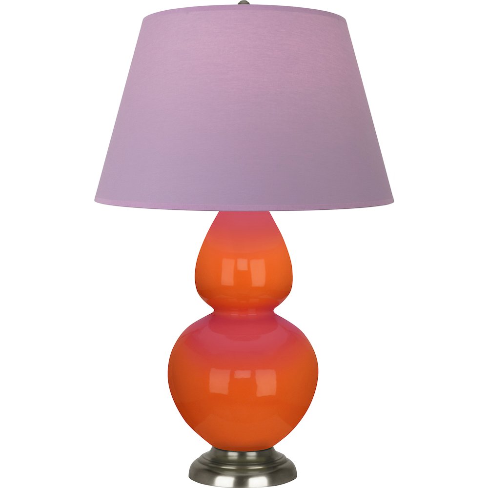 Pumpkin Double Gourd Table Lamp in Pumpkin Glazed Ceramic Color. Picture 1