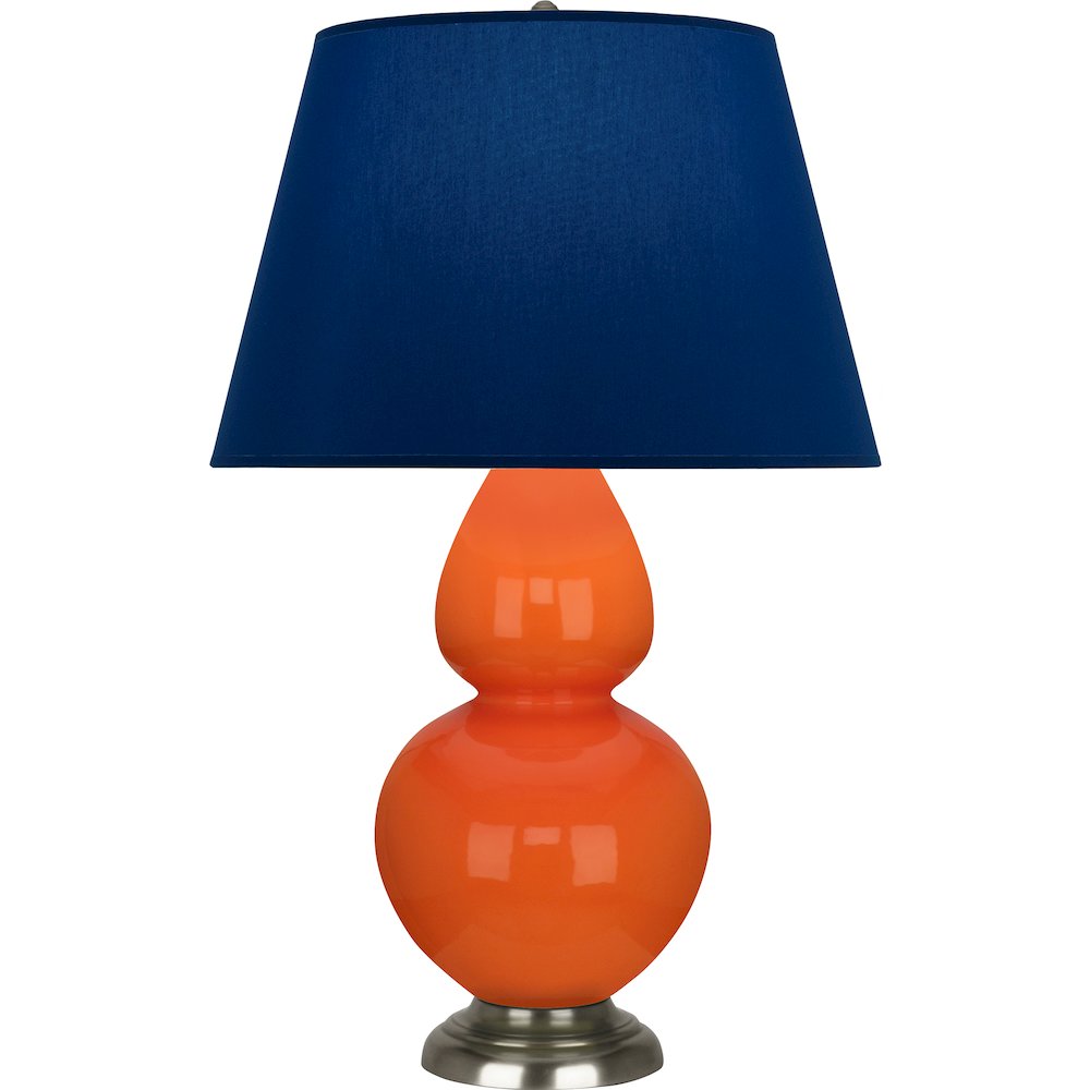 Pumpkin Double Gourd Table Lamp in Pumpkin Glazed Ceramic Color. Picture 1