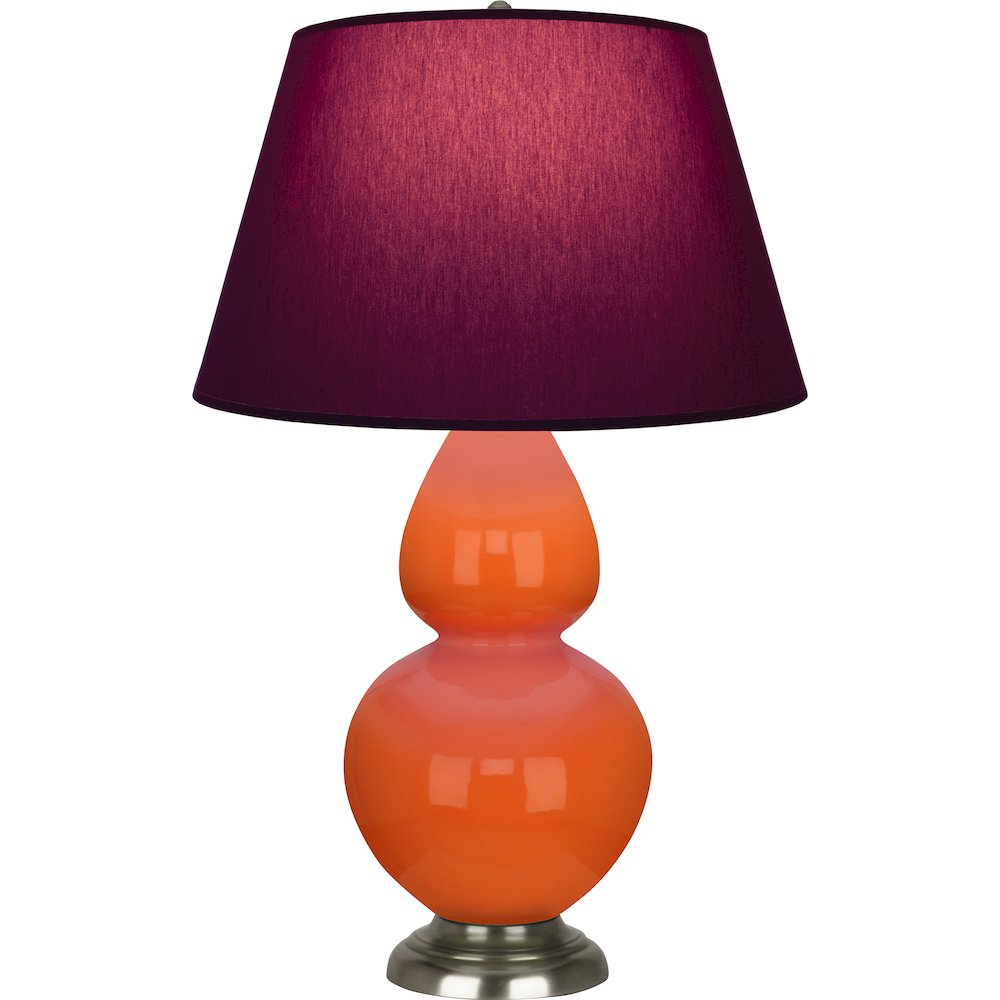 Pumpkin Double Gourd Table Lamp in Pumpkin Glazed Ceramic Color. Picture 1