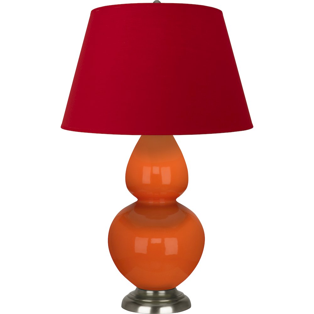 Pumpkin Double Gourd Table Lamp in Pumpkin Glazed Ceramic Color. Picture 1