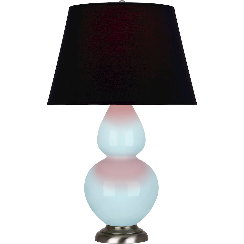 Baby Blue Double Gourd Table Lamp in Baby Blue Glazed Ceramic Color. Picture 1