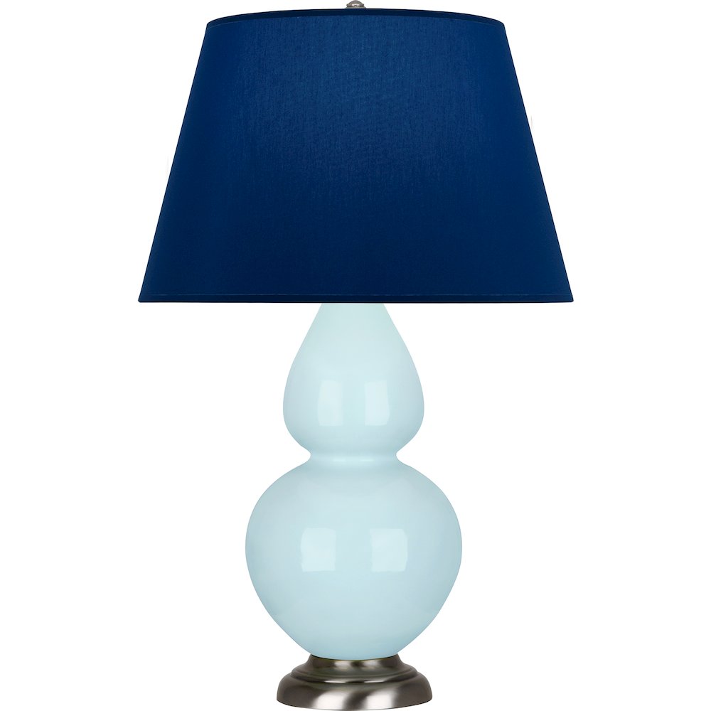 Baby Blue Double Gourd Table Lamp in Baby Blue Glazed Ceramic Color. Picture 1