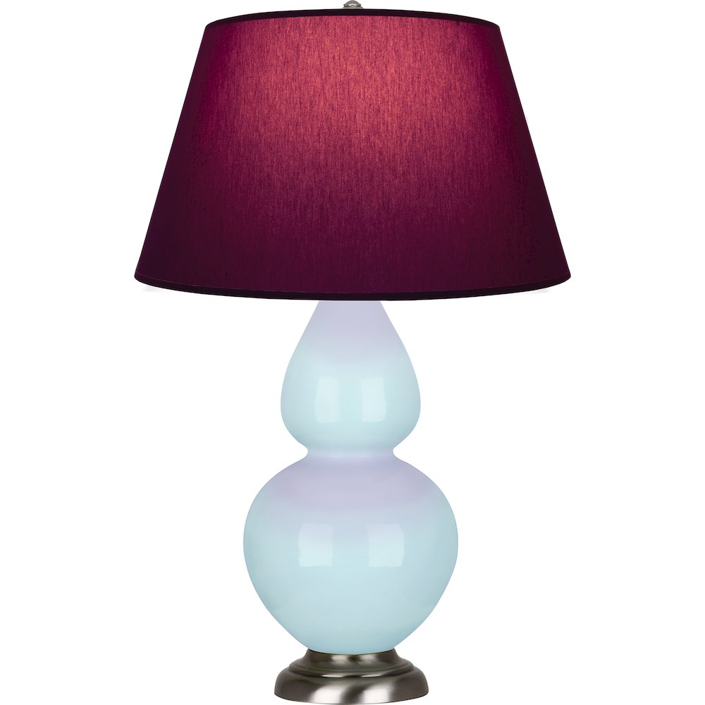 Baby Blue Double Gourd Table Lamp in Baby Blue Glazed Ceramic Color. Picture 1