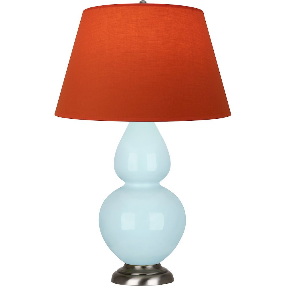Baby Blue Double Gourd Table Lamp in Baby Blue Glazed Ceramic Color. Picture 1
