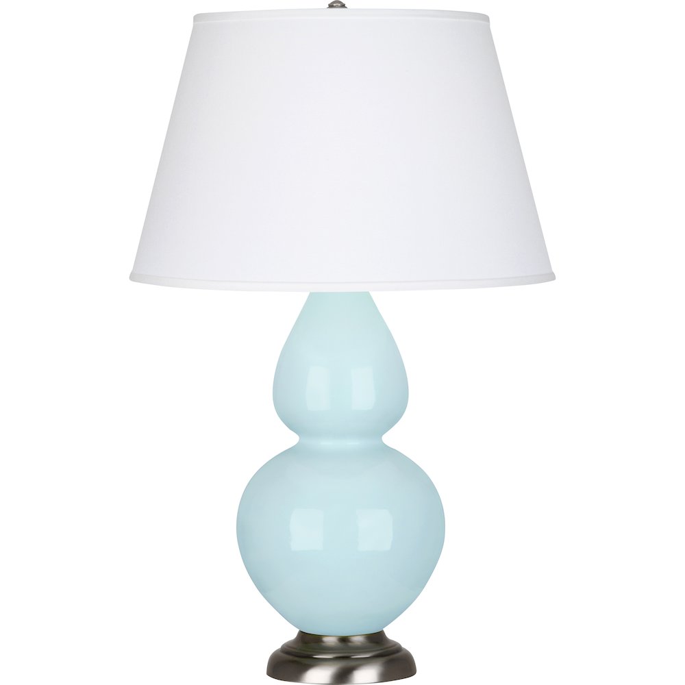 Baby Blue Double Gourd Table Lamp in Baby Blue Glazed Ceramic Color. Picture 1