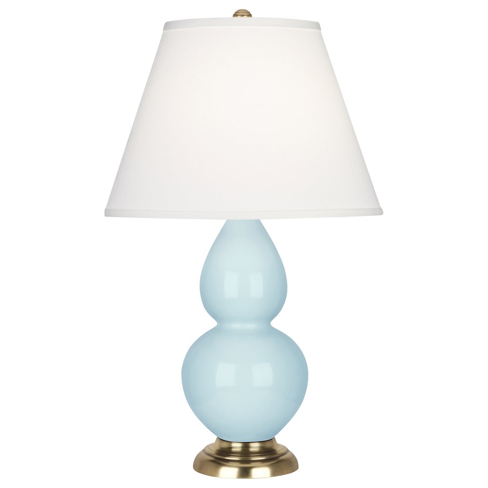 Baby Blue Small Double Gourd Accent Lamp in Baby Blue Glazed Ceramic Color. Picture 1