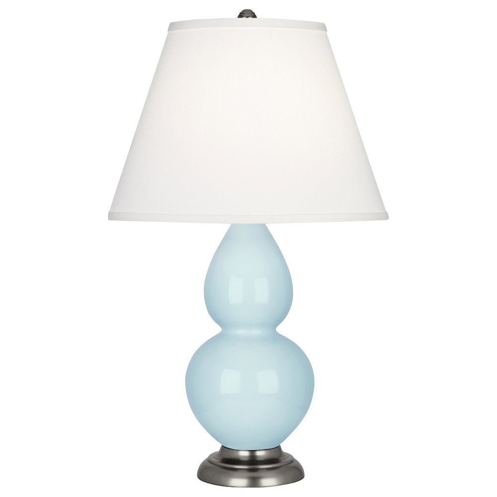 Baby Blue Small Double Gourd Accent Lamp in Baby Blue Glazed Ceramic Color. Picture 1