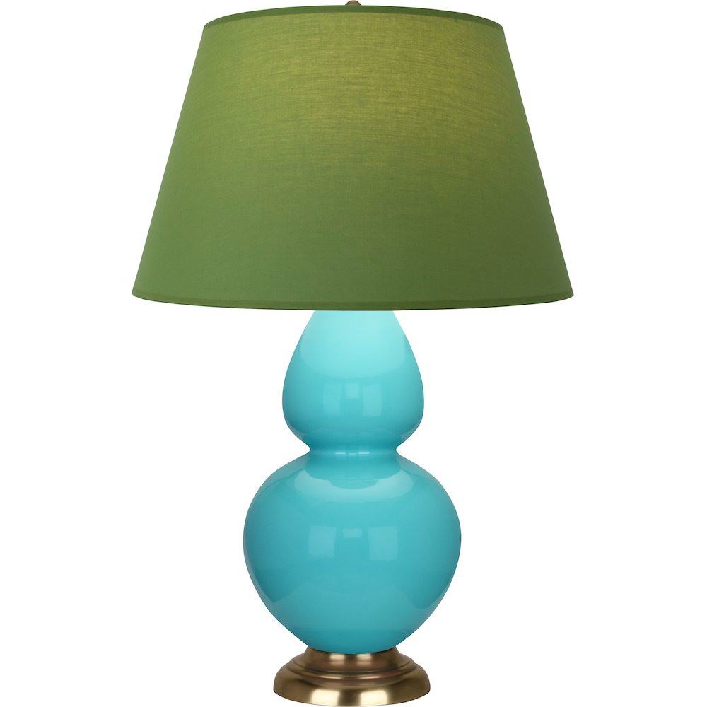 Egg Blue Double Gourd Table Lamp in Egg Blue Glazed Ceramic Color. Picture 1
