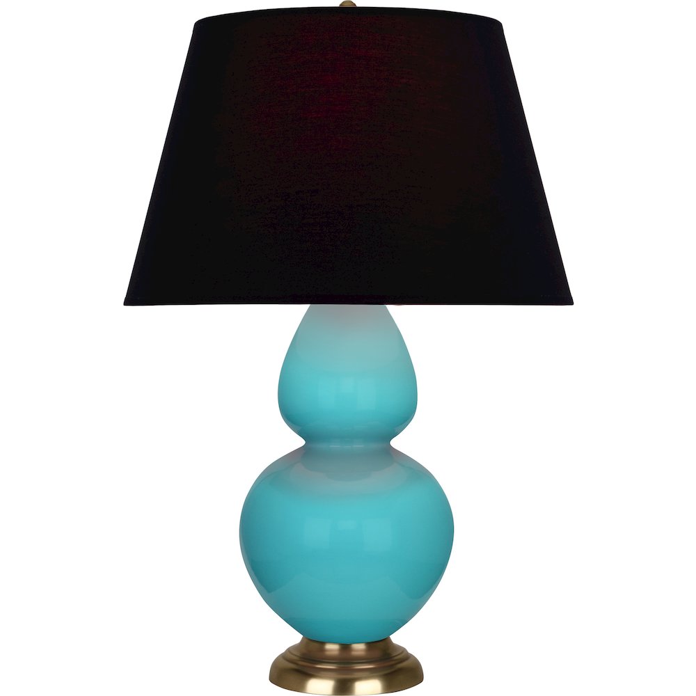 Egg Blue Double Gourd Table Lamp in Egg Blue Glazed Ceramic Color. Picture 1