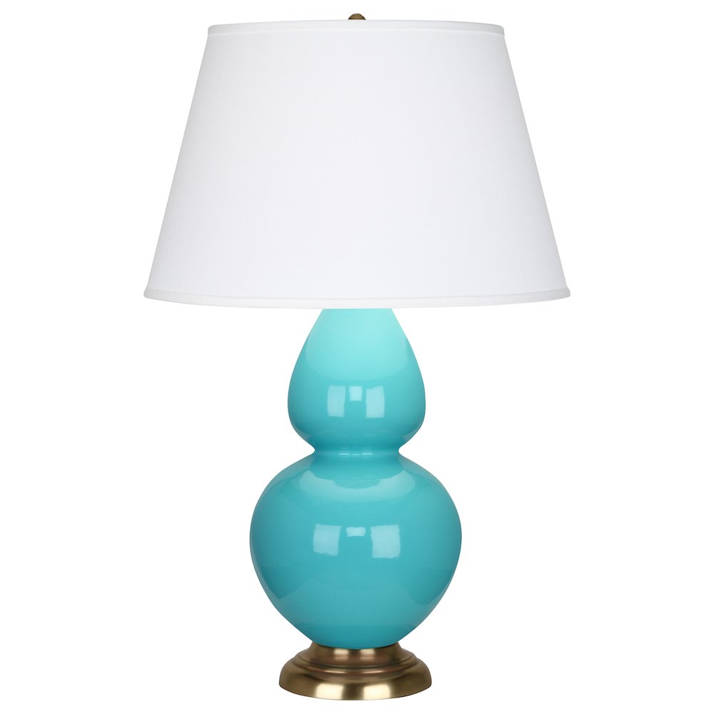 Egg Blue Double Gourd Table Lamp in Egg Blue Glazed Ceramic Color. Picture 1