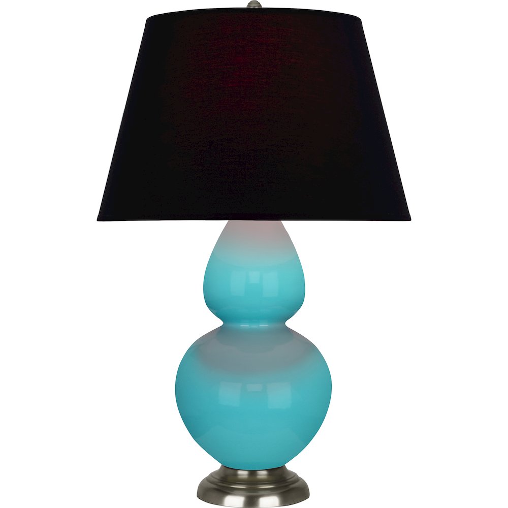 Egg Blue Double Gourd Table Lamp in Egg Blue Glazed Ceramic Color. Picture 1