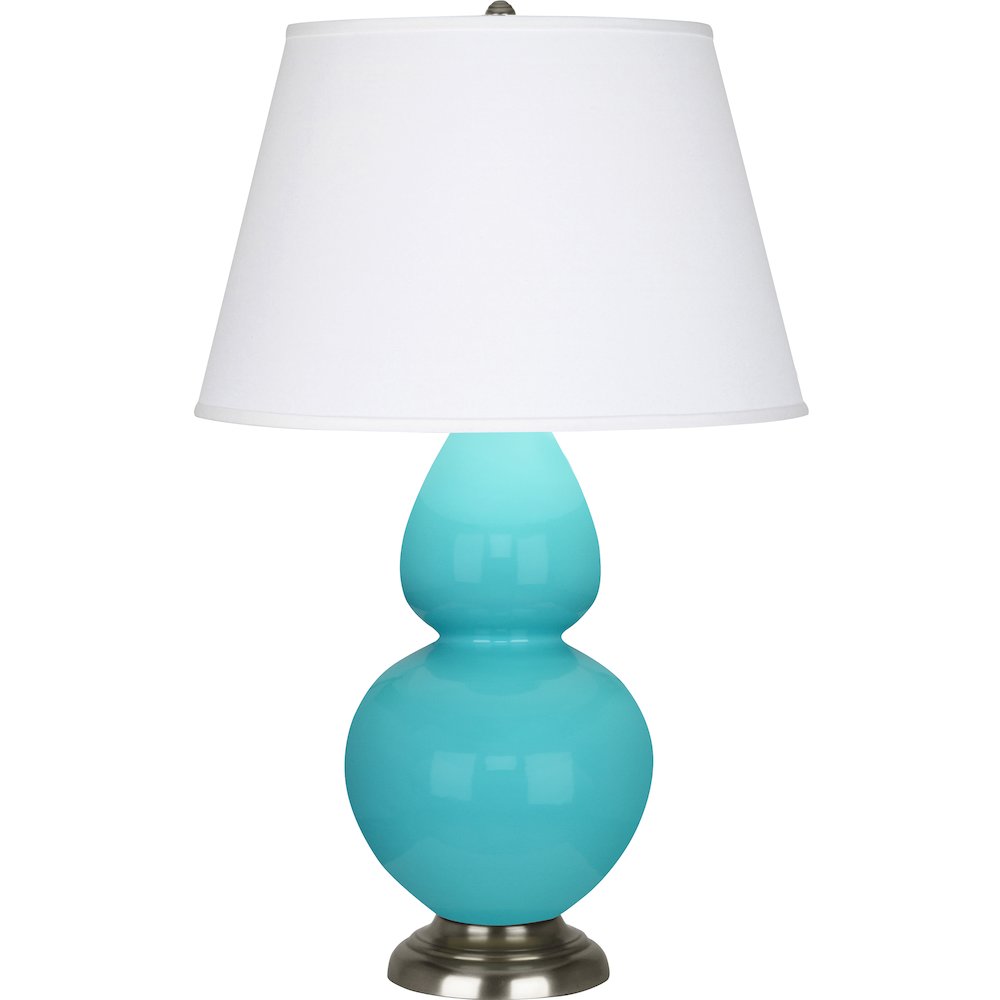Egg Blue Double Gourd Table Lamp in Egg Blue Glazed Ceramic Color. Picture 1