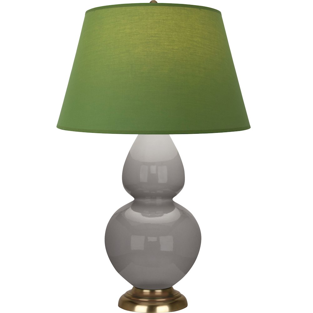 Smokey Taupe Double Gourd Table Lamp in Smokey Taupe Glazed Ceramic Color. Picture 1