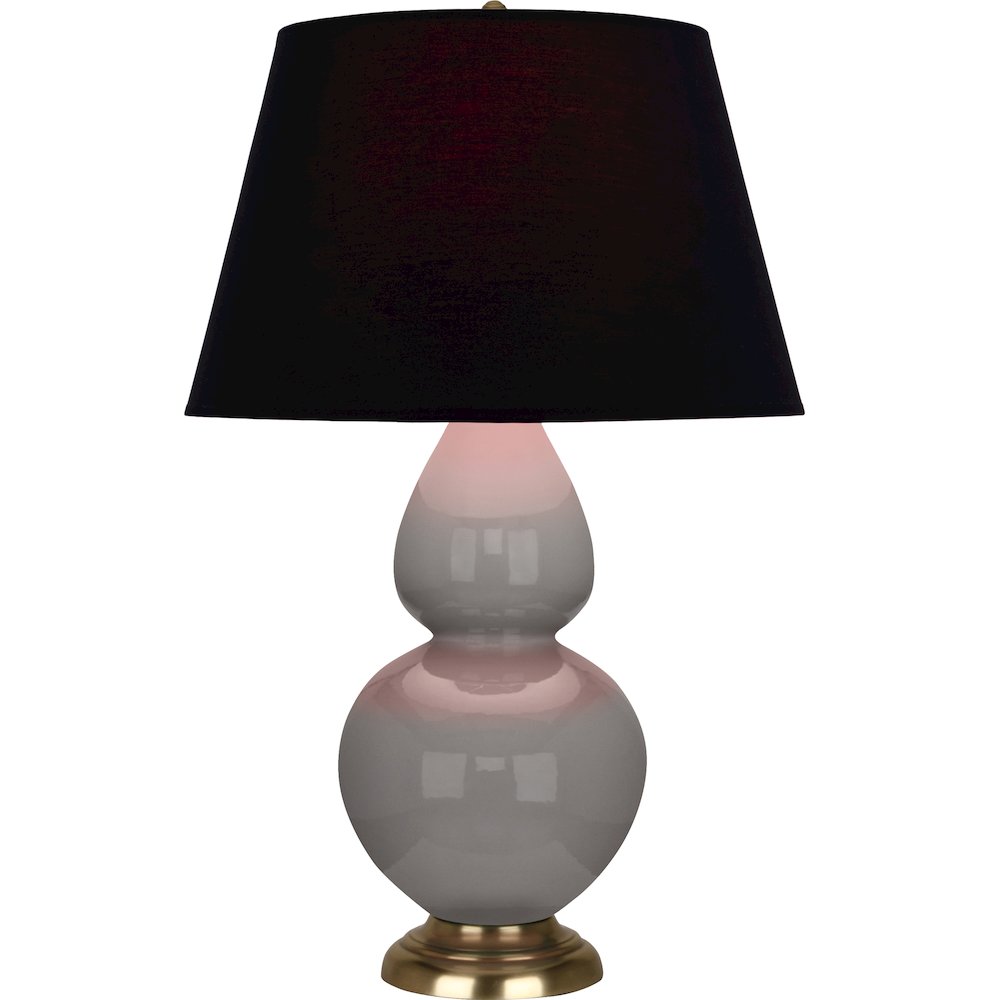 Smokey Taupe Double Gourd Table Lamp in Smokey Taupe Glazed Ceramic Color. Picture 1