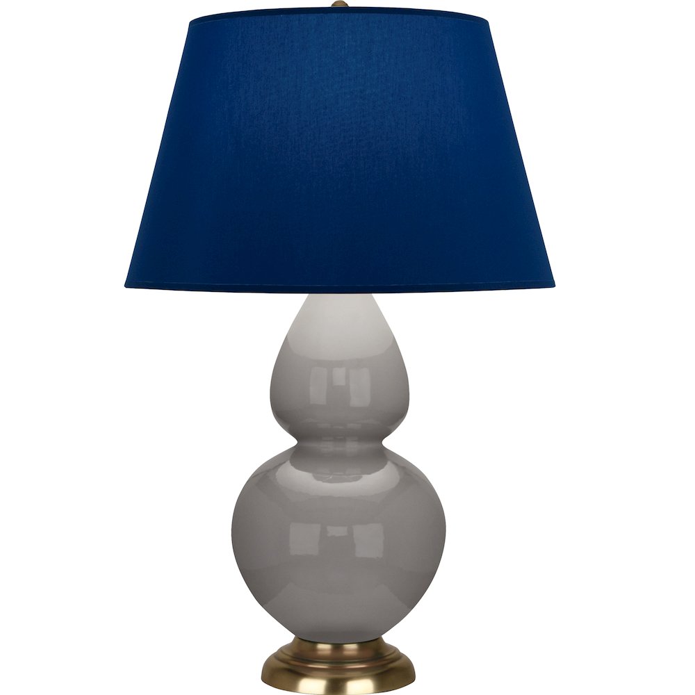 Smokey Taupe Double Gourd Table Lamp in Smokey Taupe Glazed Ceramic Color. Picture 1