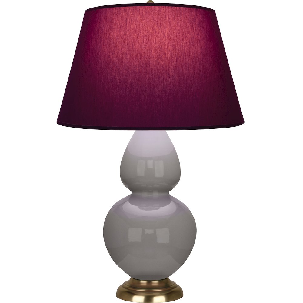 Smokey Taupe Double Gourd Table Lamp in Smokey Taupe Glazed Ceramic Color. Picture 1