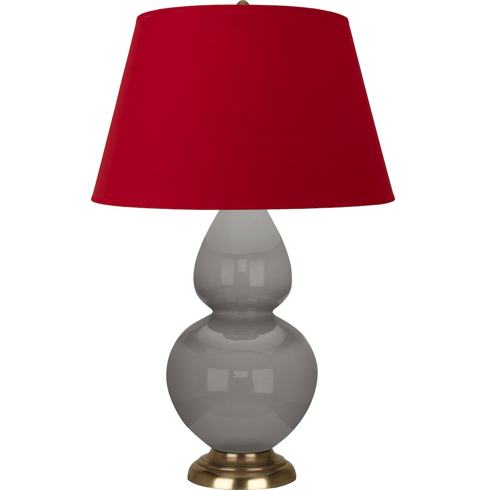 Smokey Taupe Double Gourd Table Lamp in Smokey Taupe Glazed Ceramic Color. Picture 1