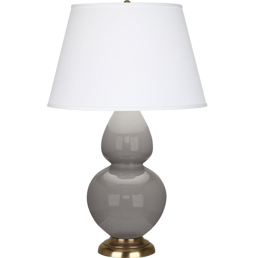 Smokey Taupe Double Gourd Table Lamp in Smokey Taupe Glazed Ceramic Color. Picture 1