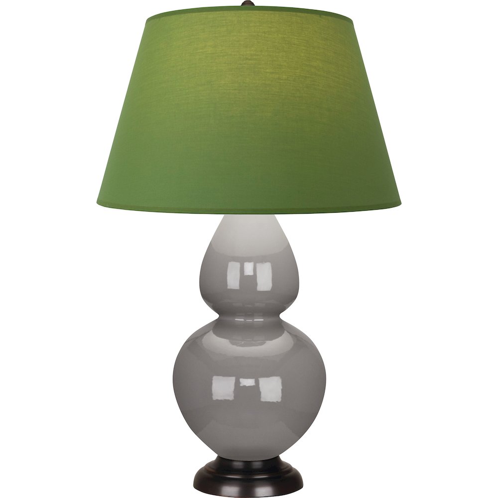 Smokey Taupe Double Gourd Table Lamp in Smokey Taupe Glazed Ceramic Color. Picture 1