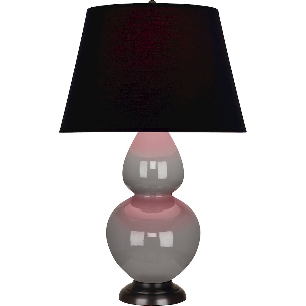 Smokey Taupe Double Gourd Table Lamp in Smokey Taupe Glazed Ceramic Color. Picture 1