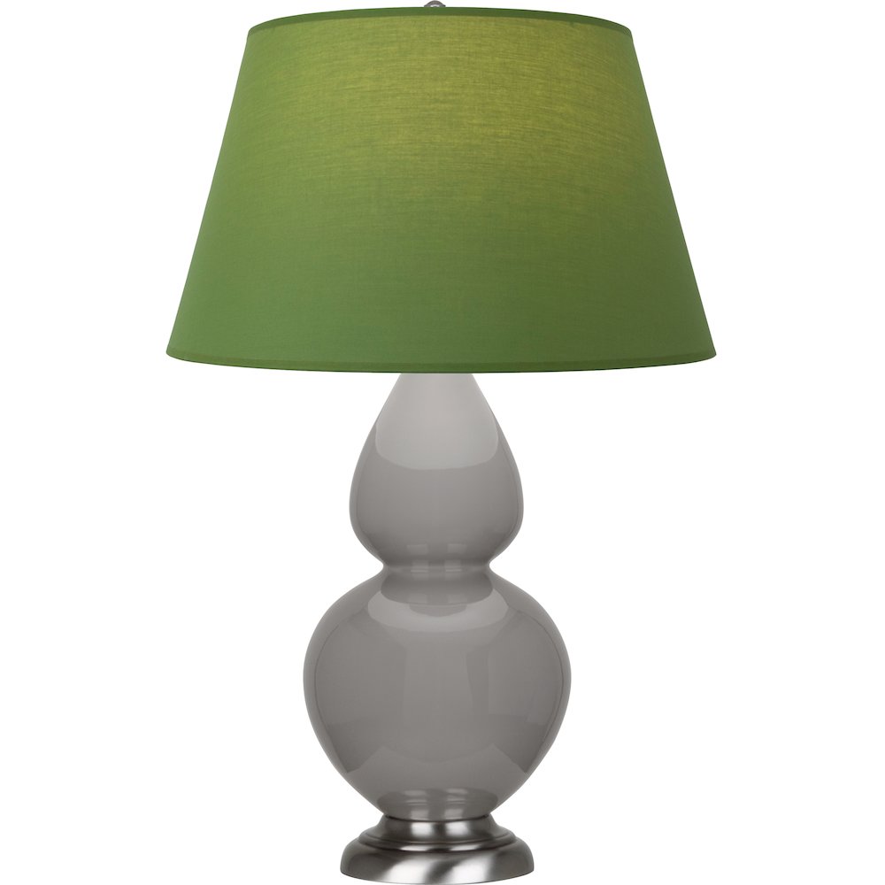 Smokey Taupe Double Gourd Table Lamp in Smokey Taupe Glazed Ceramic Color. Picture 1