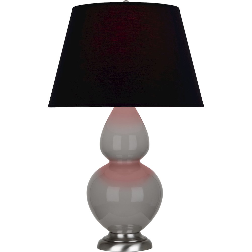 Smokey Taupe Double Gourd Table Lamp in Smokey Taupe Glazed Ceramic Color. Picture 1