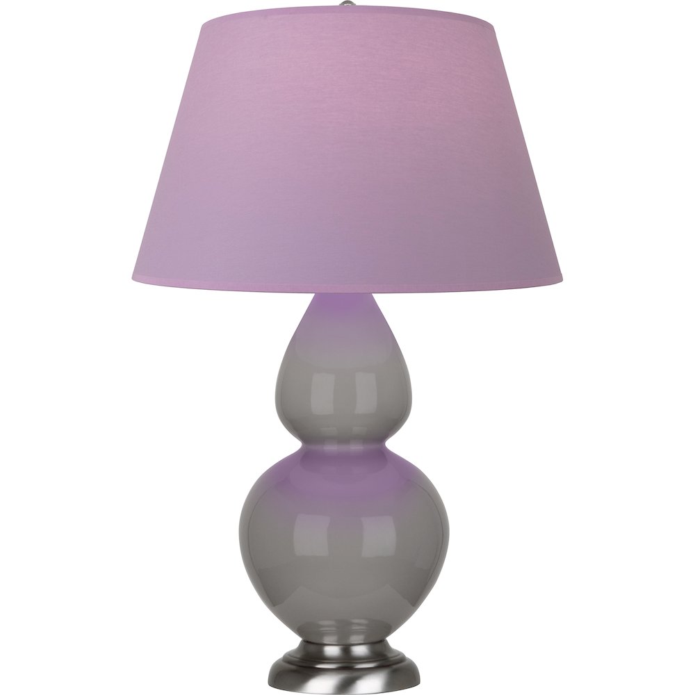 Smokey Taupe Double Gourd Table Lamp in Smokey Taupe Glazed Ceramic Color. Picture 1