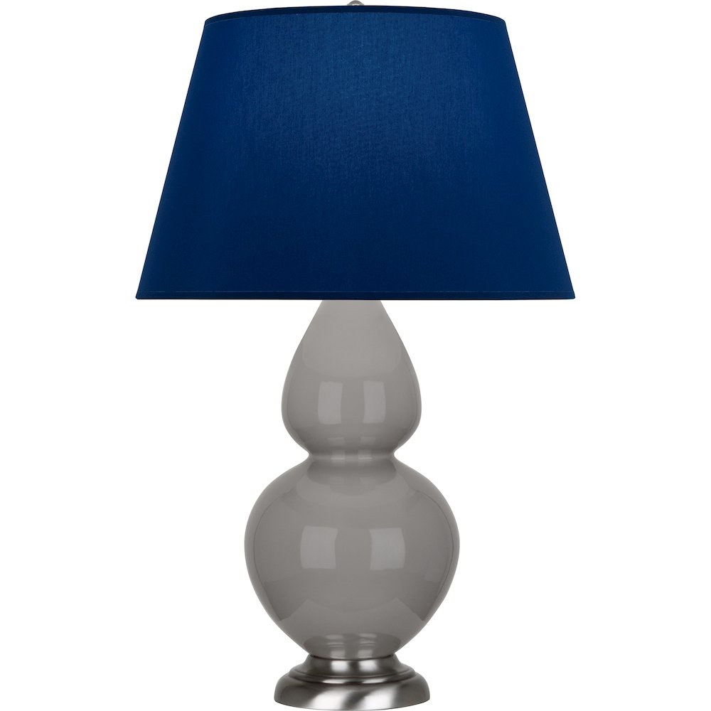 Smokey Taupe Double Gourd Table Lamp in Smokey Taupe Glazed Ceramic Color. Picture 1