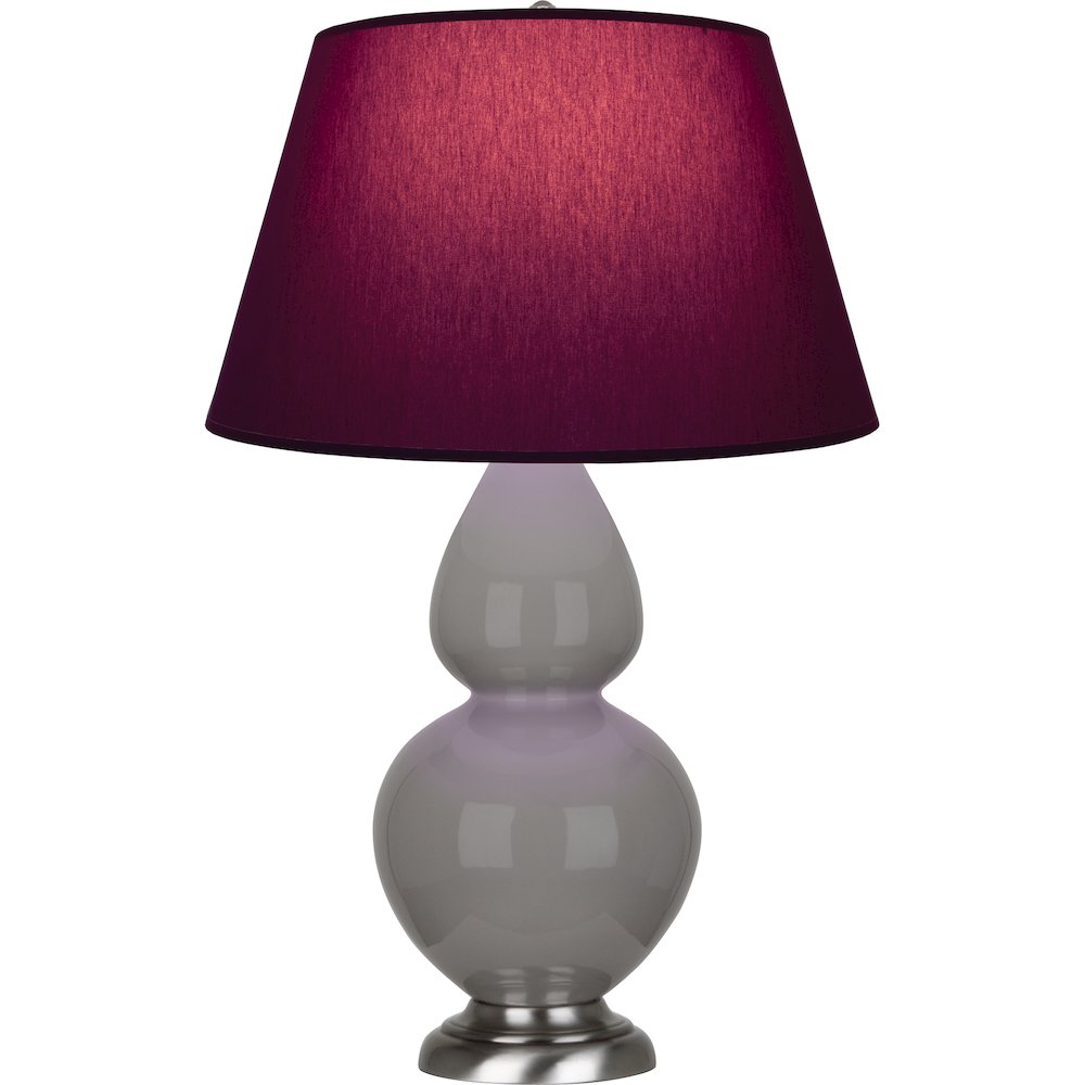 Smokey Taupe Double Gourd Table Lamp in Smokey Taupe Glazed Ceramic Color. Picture 1