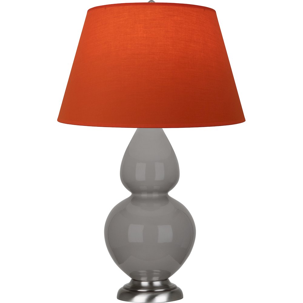 Smokey Taupe Double Gourd Table Lamp in Smokey Taupe Glazed Ceramic Color. Picture 1