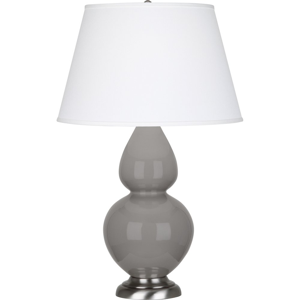 Smokey Taupe Double Gourd Table Lamp in Smokey Taupe Glazed Ceramic Color. Picture 1