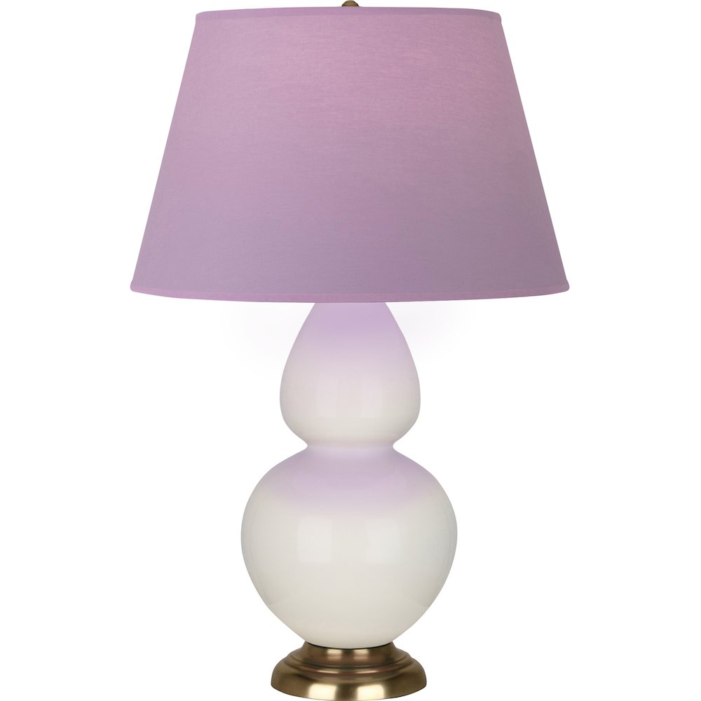 Bone Double Gourd Table Lamp in Bone Glazed Ceramic Color. Picture 1