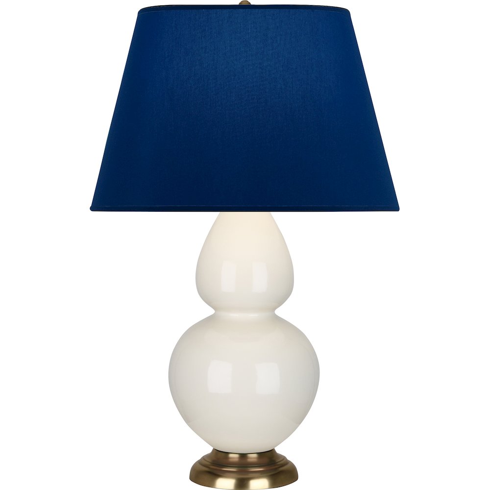 Bone Double Gourd Table Lamp in Bone Glazed Ceramic Color. Picture 1
