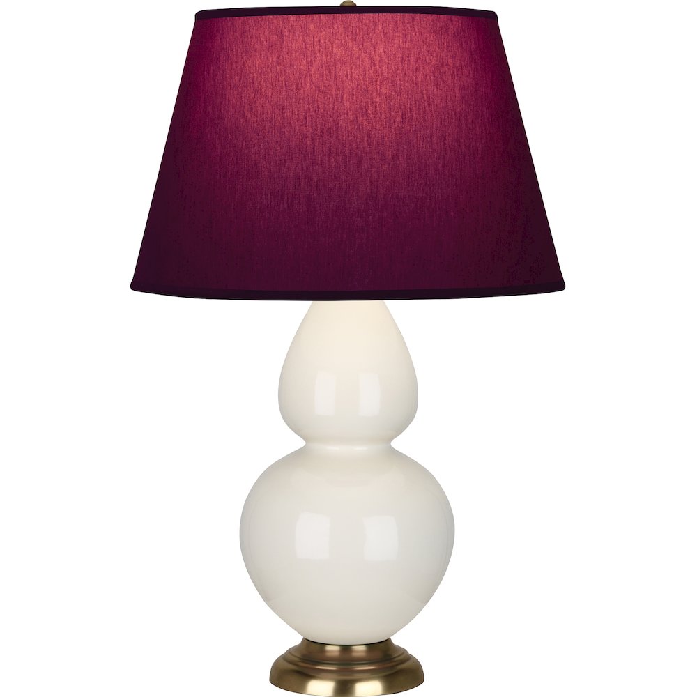 Bone Double Gourd Table Lamp in Bone Glazed Ceramic Color. Picture 1
